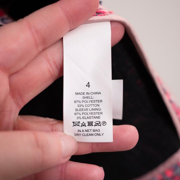 Kate Spade Multi Tweed Coat Hibiscus Tea Gold Studded Boucle SZ 4 NWT - Picture 9 of 9